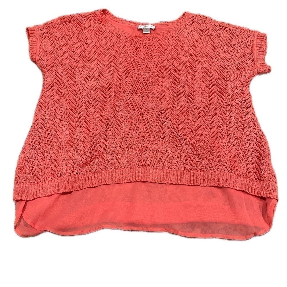 Christopher &  Banks Coral Split Back Sweater XL